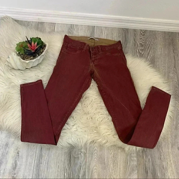 WOMENS PLASTIC BY GLY RED COATED SKINNY JEANS 27/4 - Picture 2 of 7